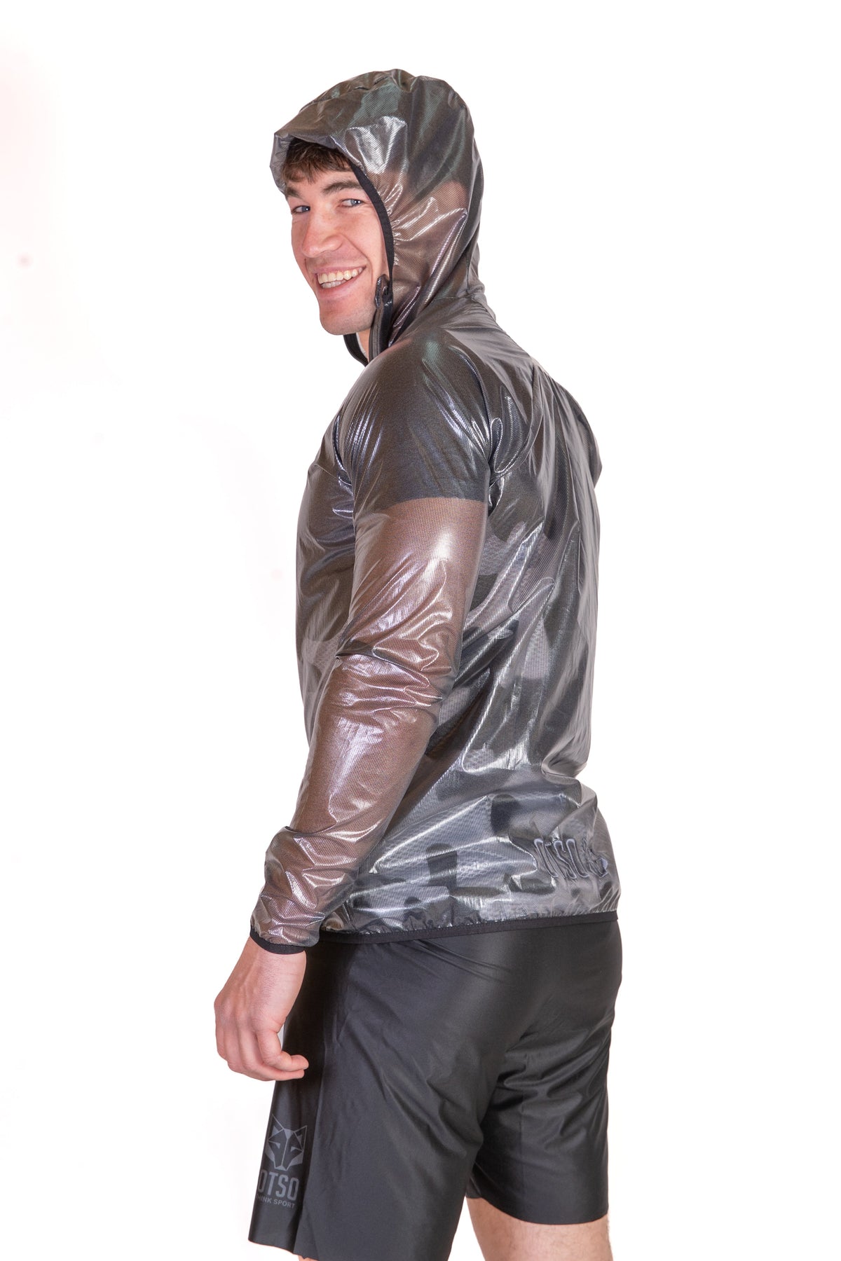 OTSO Wasserdichte Laufjacke - Full Black – Produktansicht 7