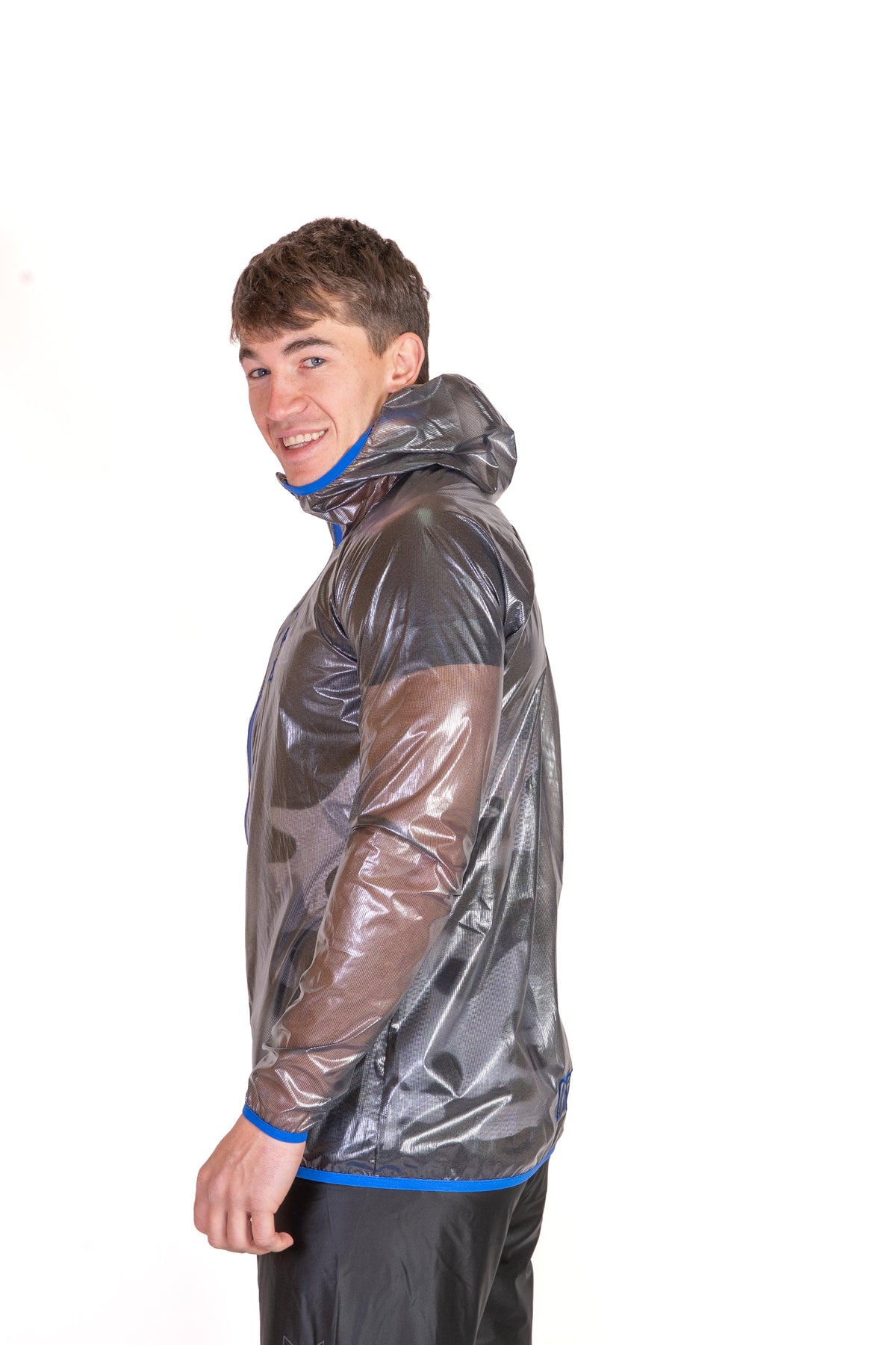 OTSO Wasserdichte Laufjacke - Black & Royal Blue – Produktansicht 7
