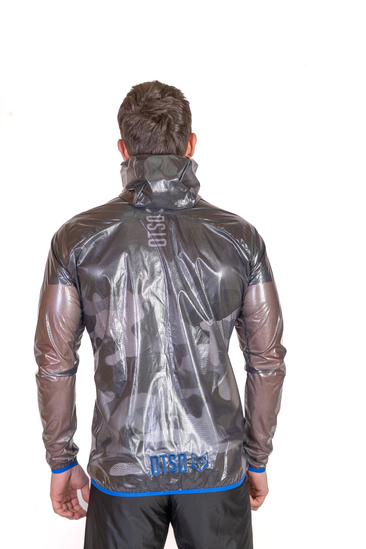 OTSO Wasserdichte Laufjacke - Black & Royal Blue – Produktansicht 8