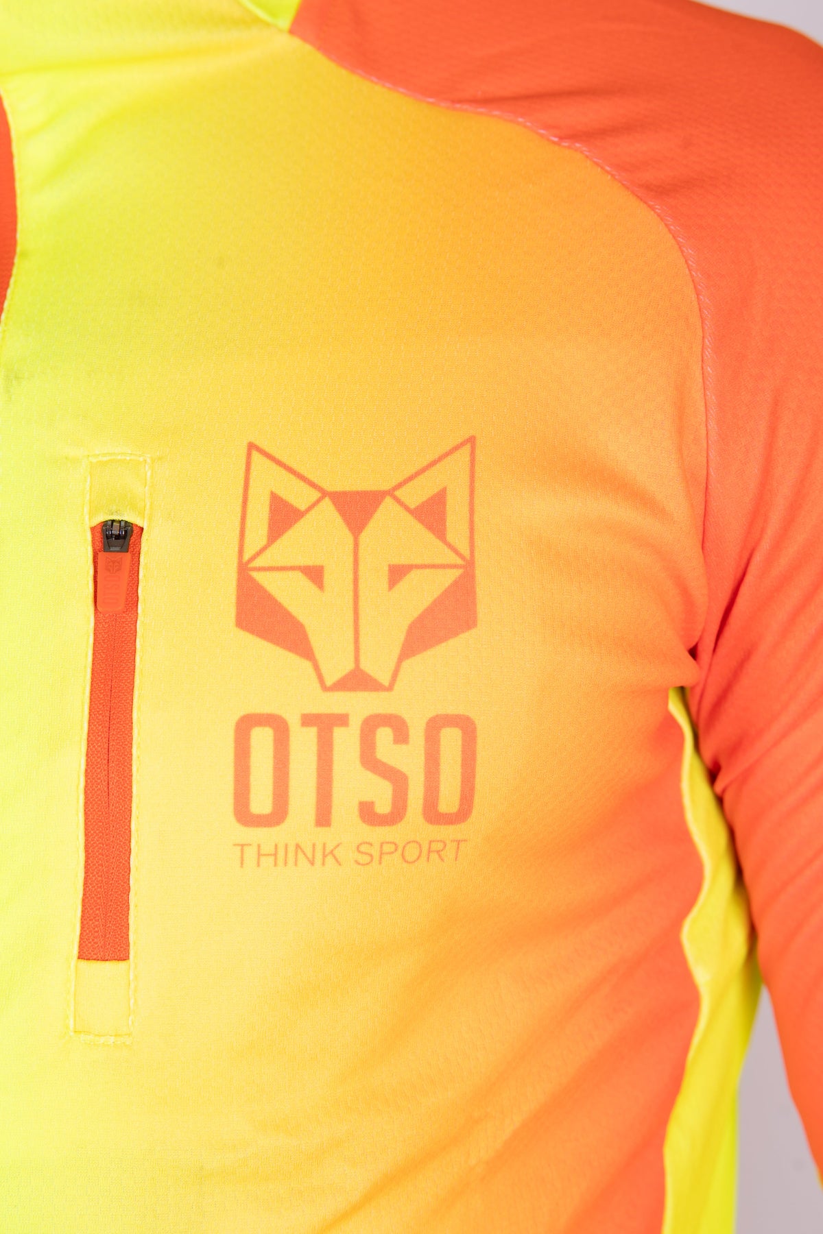 OTSO Unisex Sport-Hoodie - Fluo Orange & Fluo Yellow – Produktansicht 9