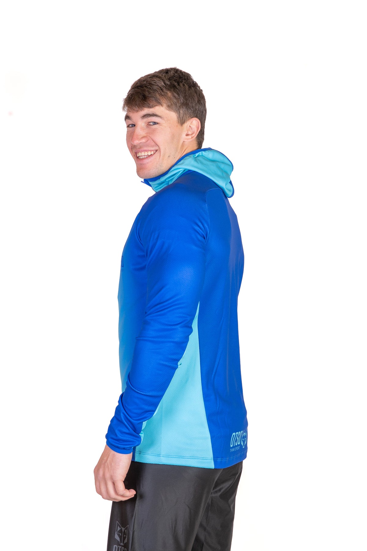 OTSO Unisex Sport-Hoodie - Electric Blue & Light Blue – Produktansicht 7