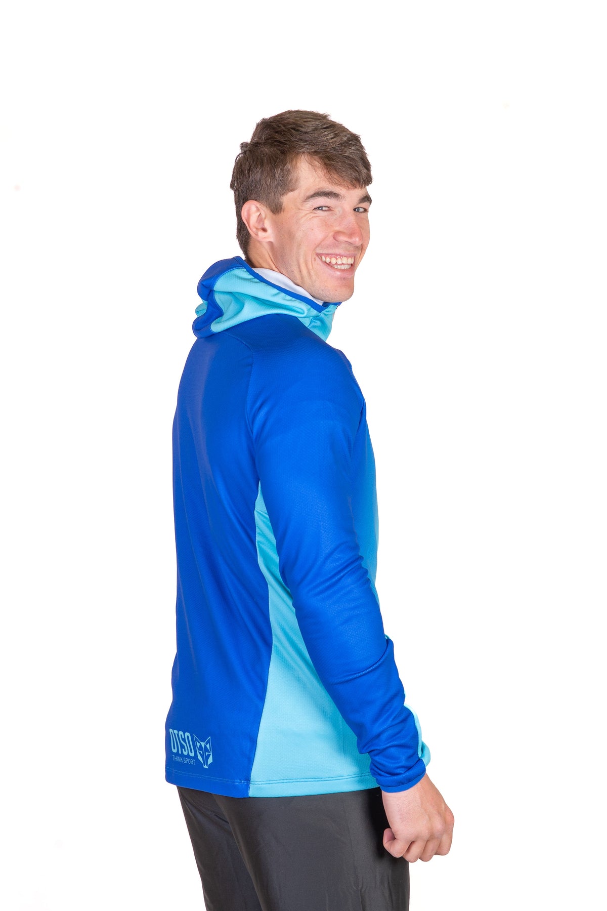 OTSO Unisex Sport-Hoodie - Electric Blue & Light Blue – Produktansicht 6