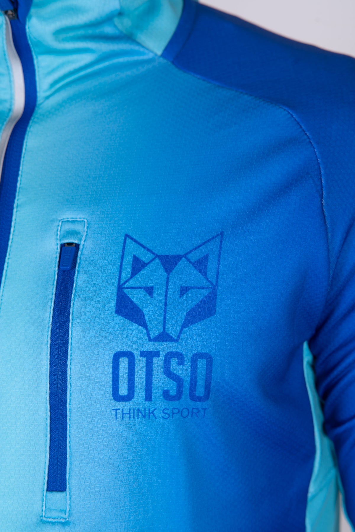 OTSO Unisex Sport-Hoodie - Electric Blue & Light Blue – Produktansicht 9
