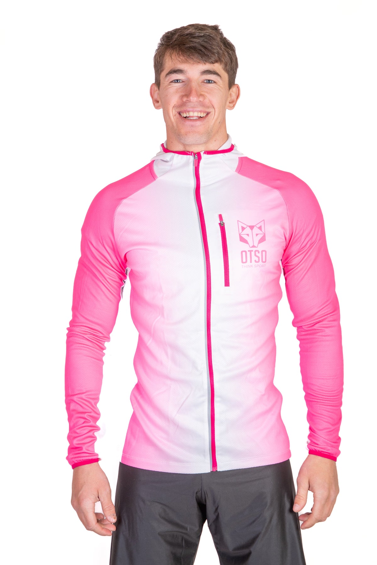 OTSO Unisex Sport-Hoodie - Fluo Pink & White – Produktansicht 12