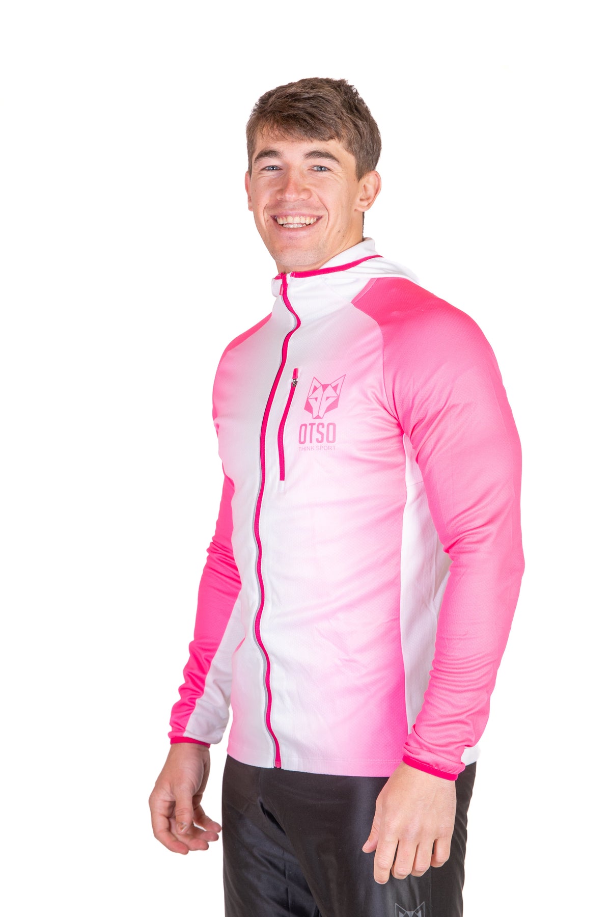 OTSO Unisex Sport-Hoodie - Fluo Pink & White – Produktansicht 13
