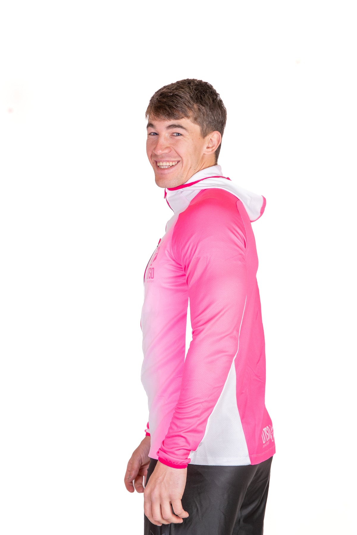 OTSO Unisex Sport-Hoodie - Fluo Pink & White – Produktansicht 15