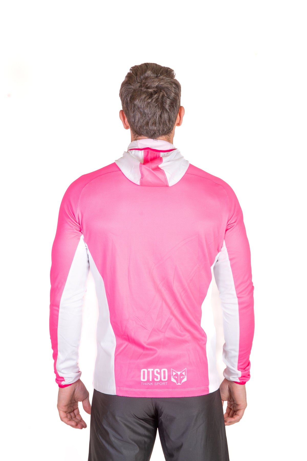 OTSO Unisex Sport-Hoodie - Fluo Pink & White – Produktansicht 16