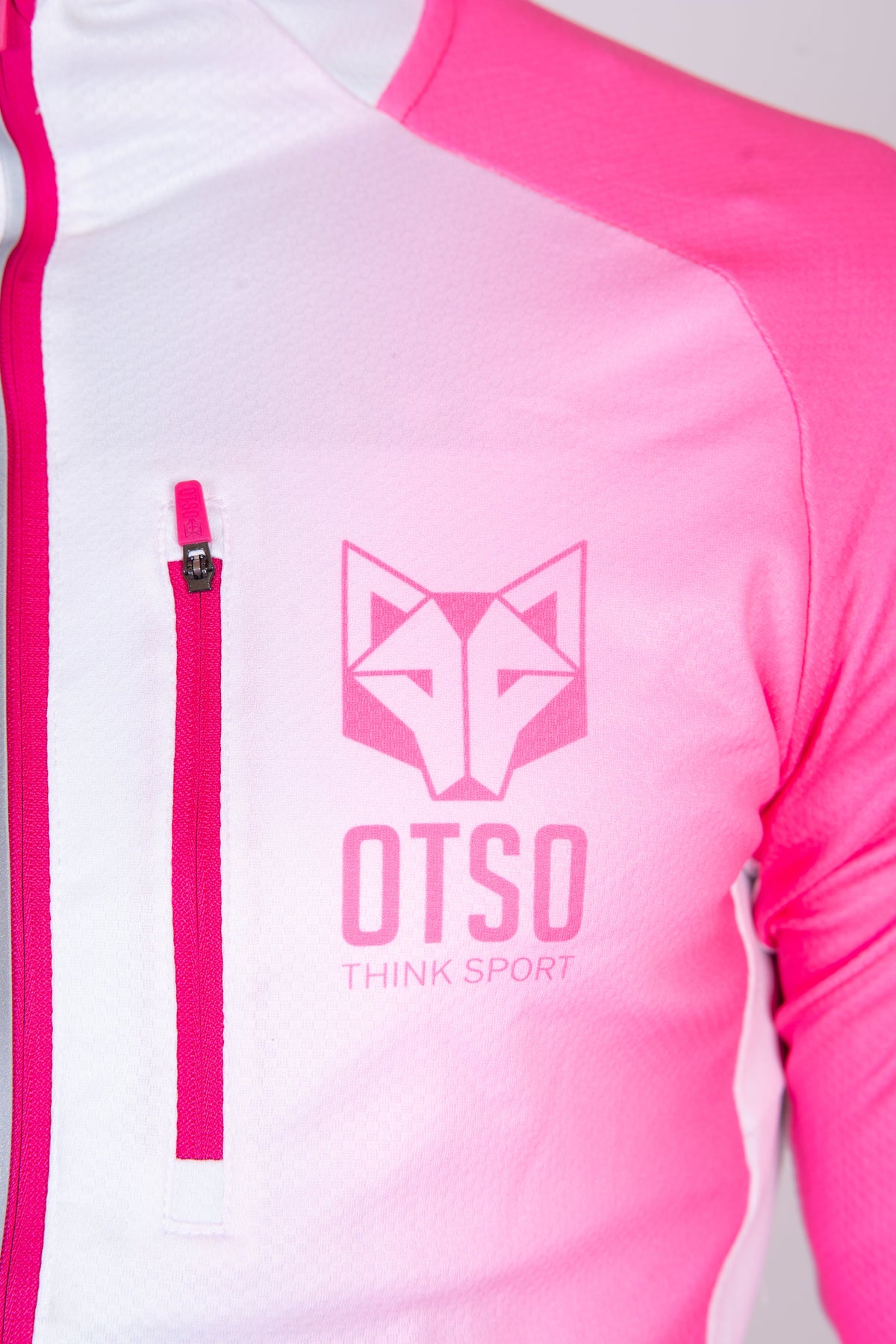 OTSO Unisex Sport-Hoodie - Fluo Pink & White – Produktansicht 17