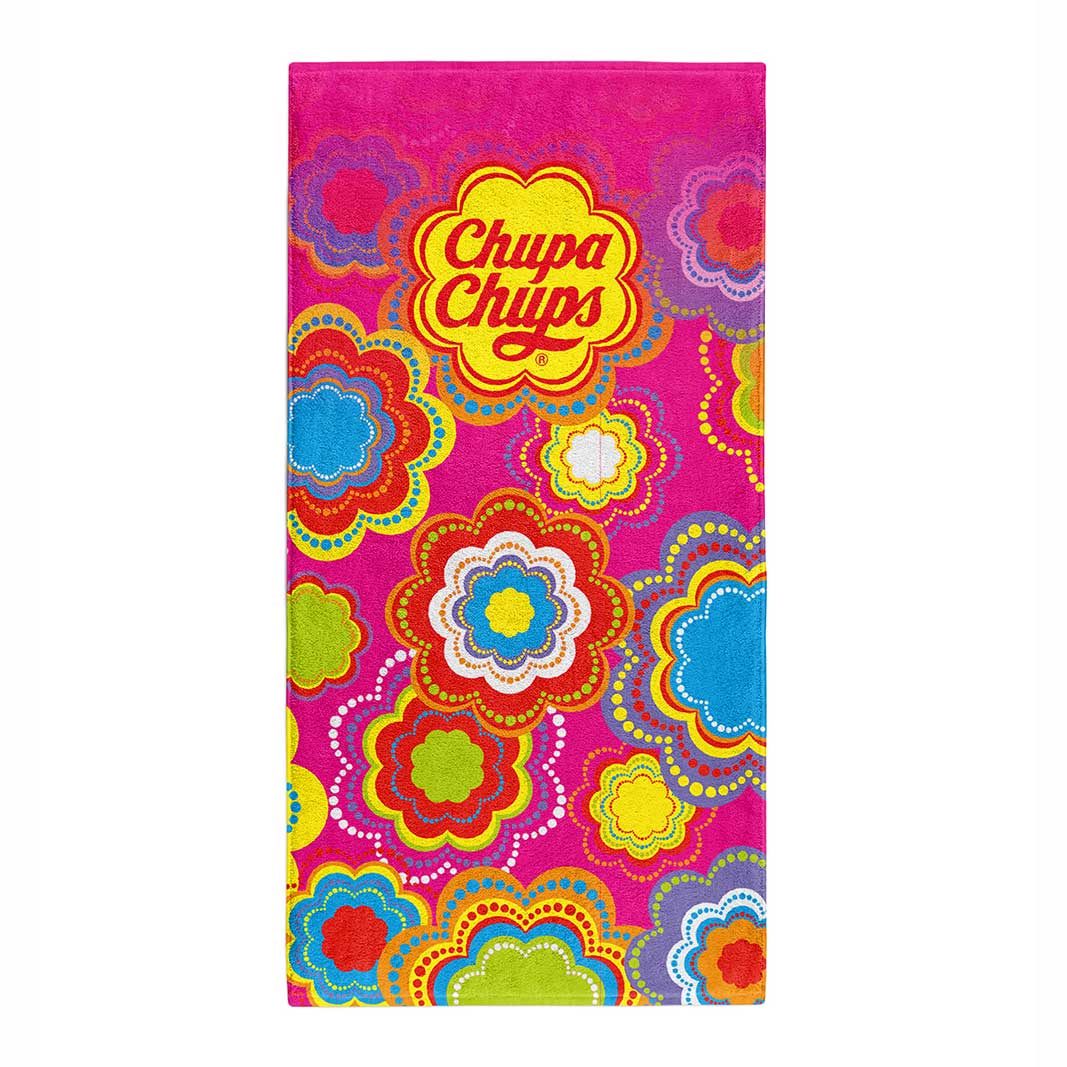 OTSO Mikrofaser-Sporthandtuch - Chupa Chups Floral Pink – Produktansicht