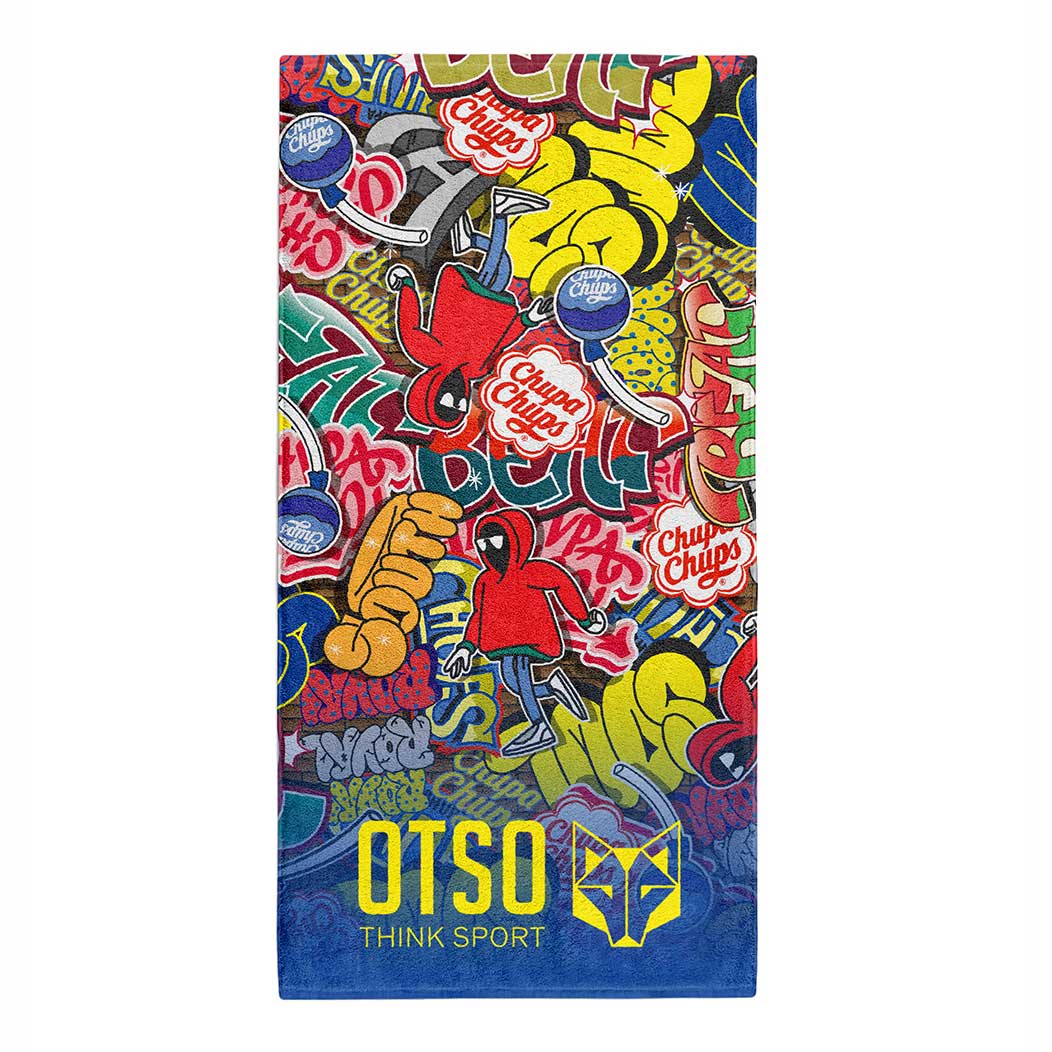 OTSO Mikrofaser-Sporthandtuch - Chupa Chups Graffiti – Produktansicht 2