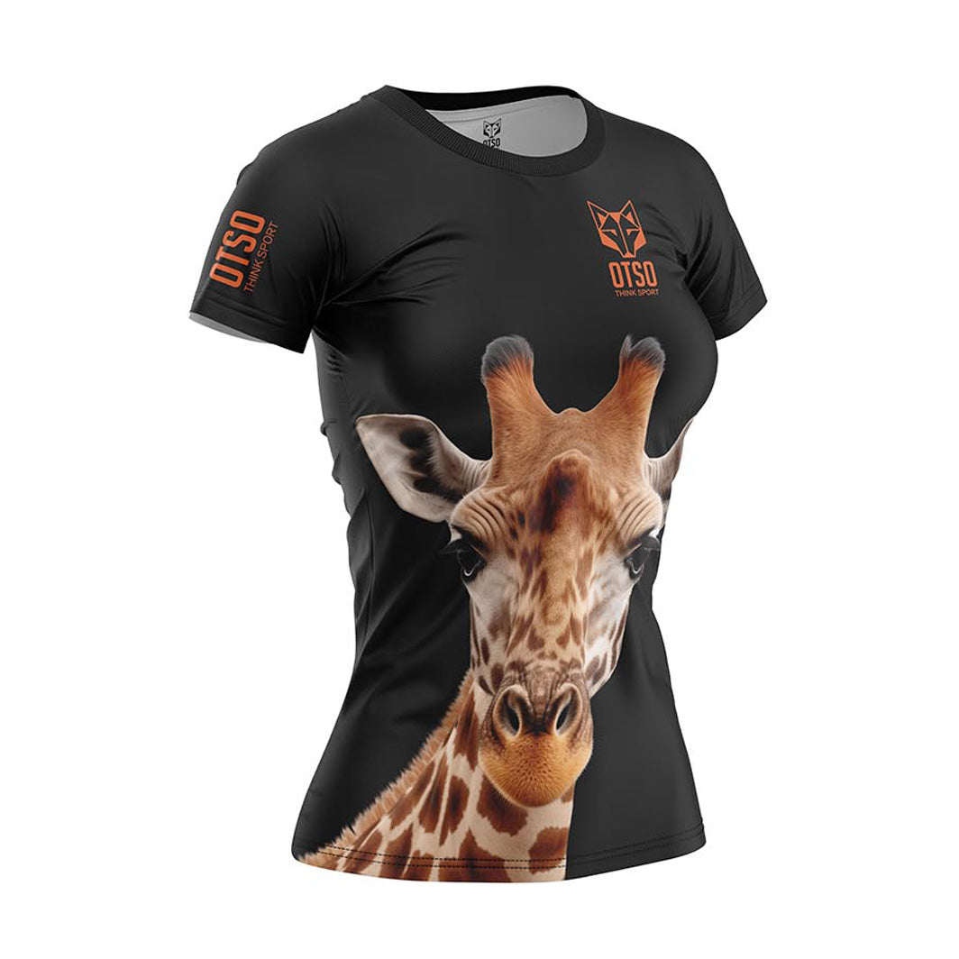 OTSO Damen Kurzarm-Funktionsshirt - Giraffe – Produktansicht