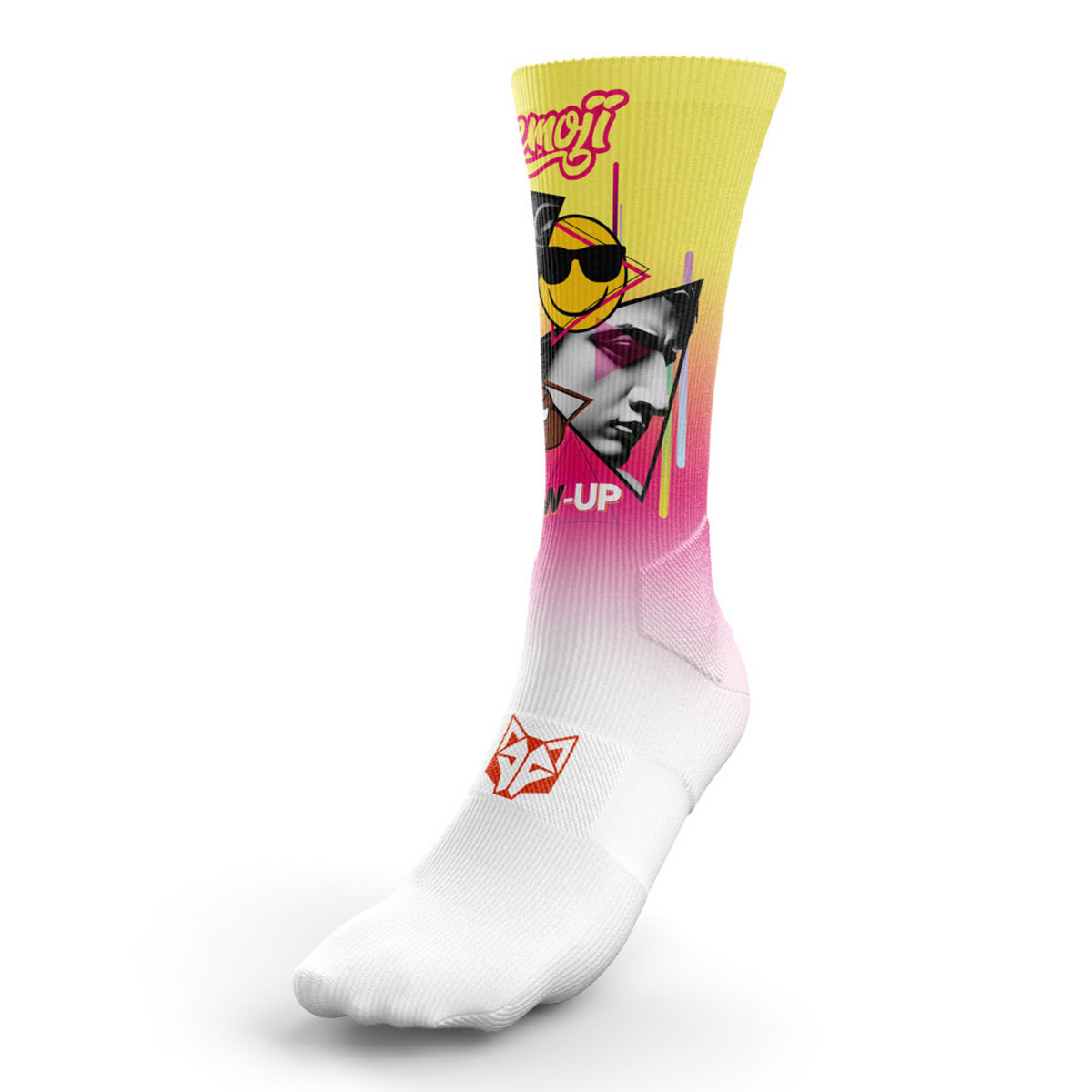 OTSO Sublimierte Sportsocken - Emoji Glow-Up – Produktansicht