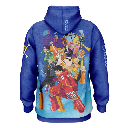 OTSO Hoodie - One piece egghead luffy and the crew blue – Produktansicht 2