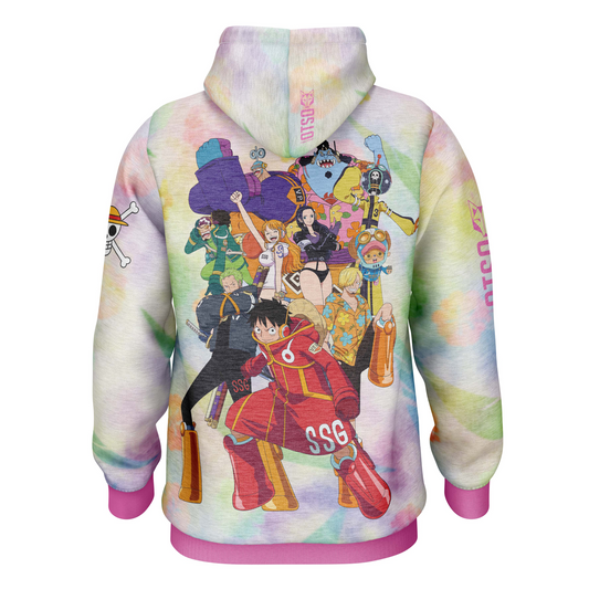 OTSO Hoodie - One piece egghead luffy and the crew pink – Produktansicht 2