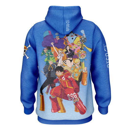 OTSO Hoodie - One piece egghead luffy straw hat crew blue – Produktansicht 2
