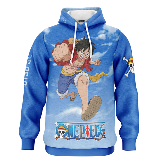 OTSO Hoodie - One piece fishman luffy and the crew blue – Produktansicht
