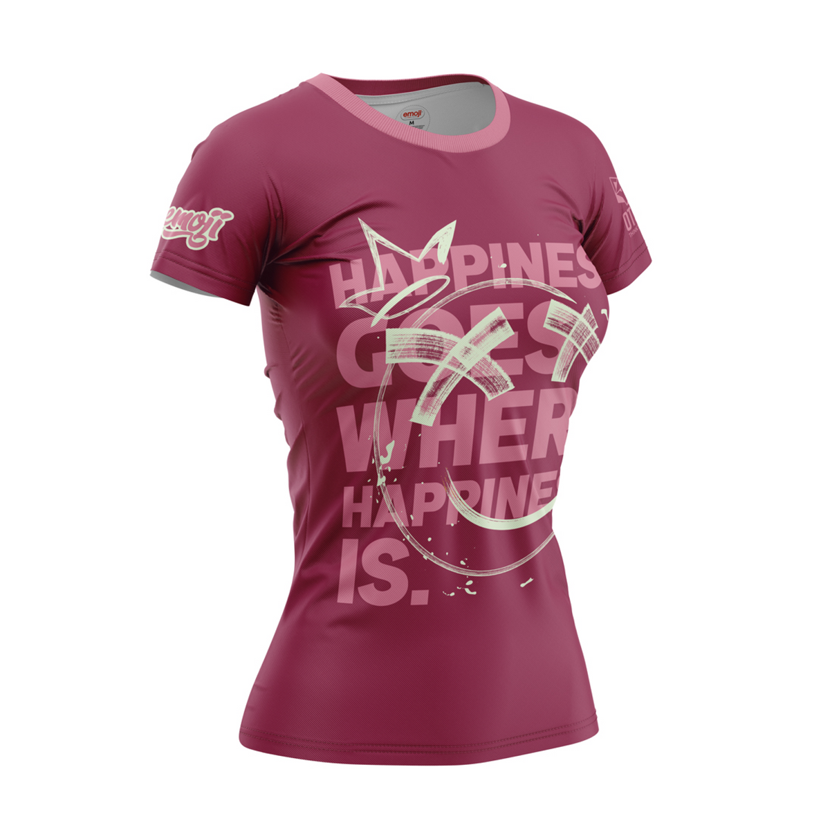 OTSO Damen Kurzarm-Funktionsshirt - Emoji Happiness – Produktansicht