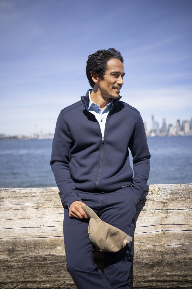 Pemberton Cardigan Full Zip Men von Cutter & Buck – Khaki