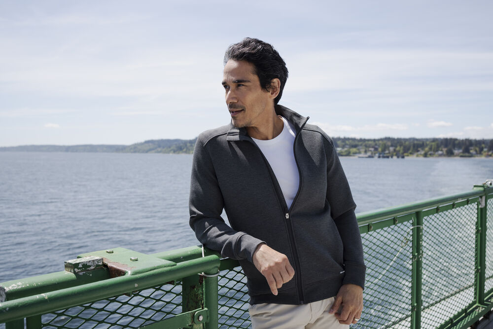 Pemberton Cardigan Full Zip Men von Cutter & Buck – Khaki