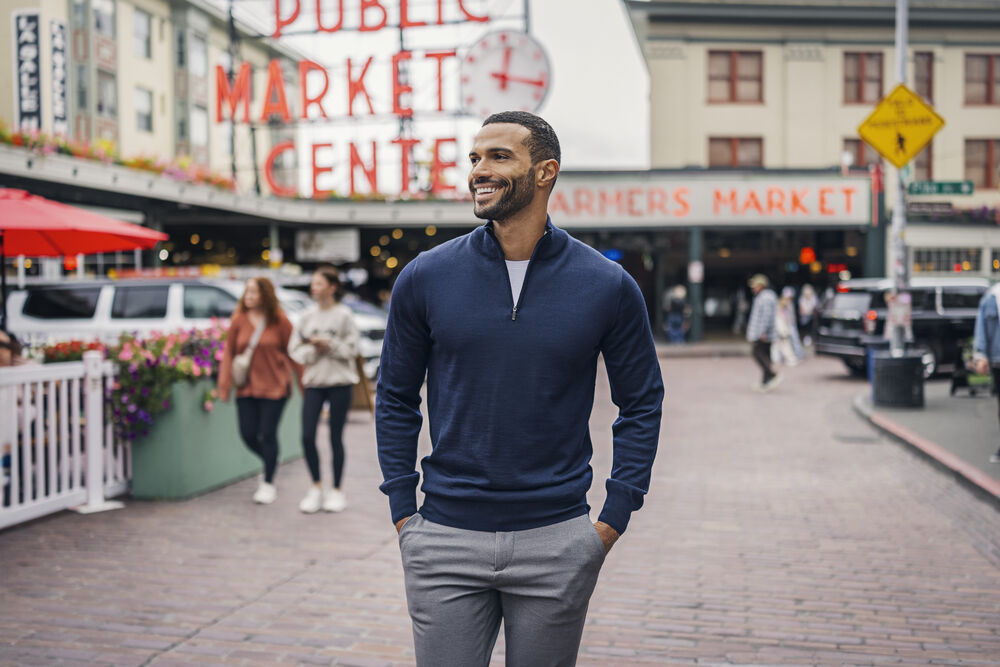 Everett HZ Sweater von Cutter & Buck – Dark Navy
