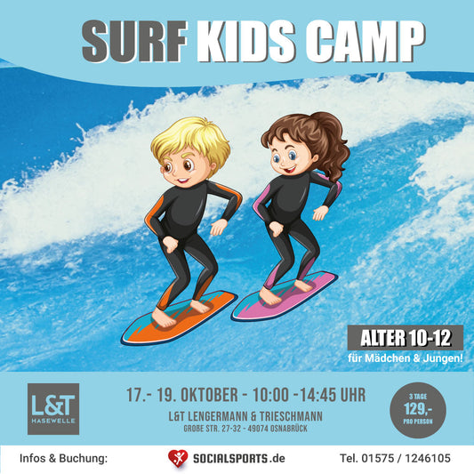17-19.10.23 - 3 Tage Indoor Surf Kids Camp-Hasewelle - L&T Osnabrück