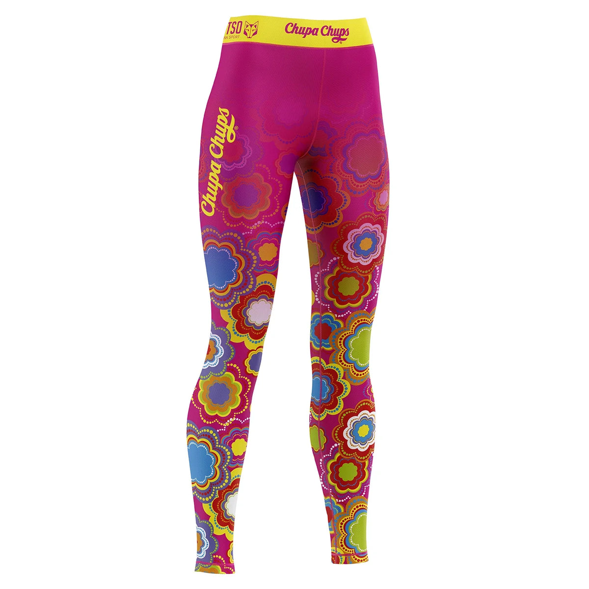 OTSO Damen Sportleggings - Chupa Chups Floral Pink – Produktansicht