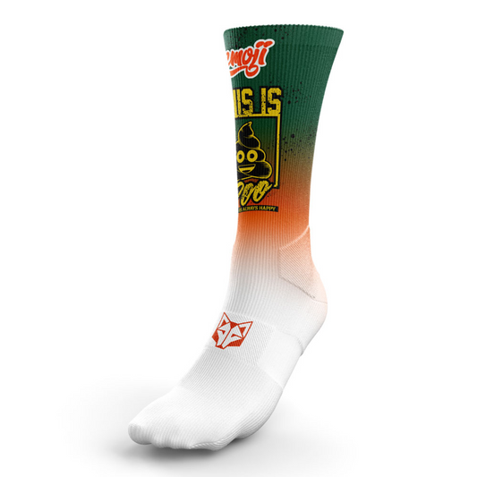 OTSO Sublimierte Sportsocken - Emoji Be Like Poo – Produktansicht