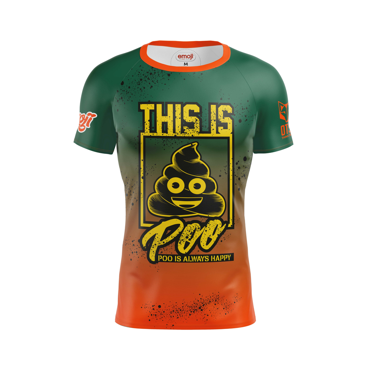 OTSO Herren Kurzarm-Funktionsshirt - Emoji Be like Poo – Produktansicht