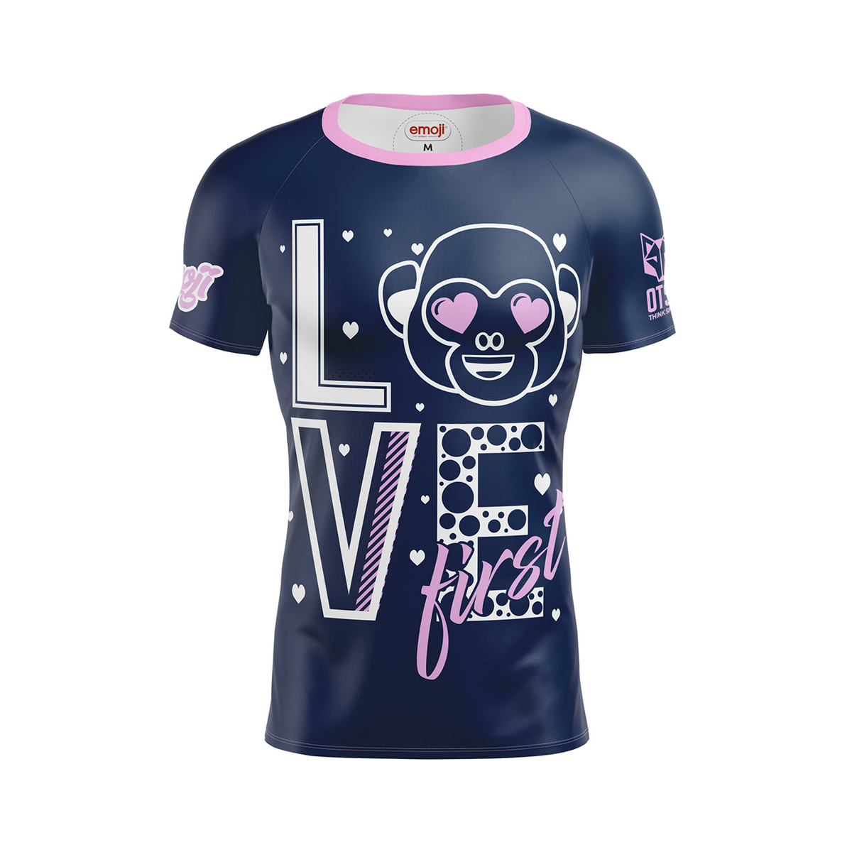 OTSO Herren Kurzarm-Funktionsshirt - Emoji Love First – Produktansicht