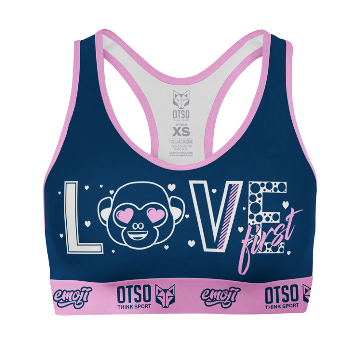 OTSO Damen Sporttop - Emoji Love First – Produktansicht