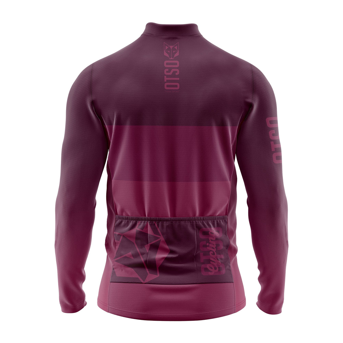OTSO Herren Winter-Radtrikot Langarm - Burgundy – Produktansicht 2