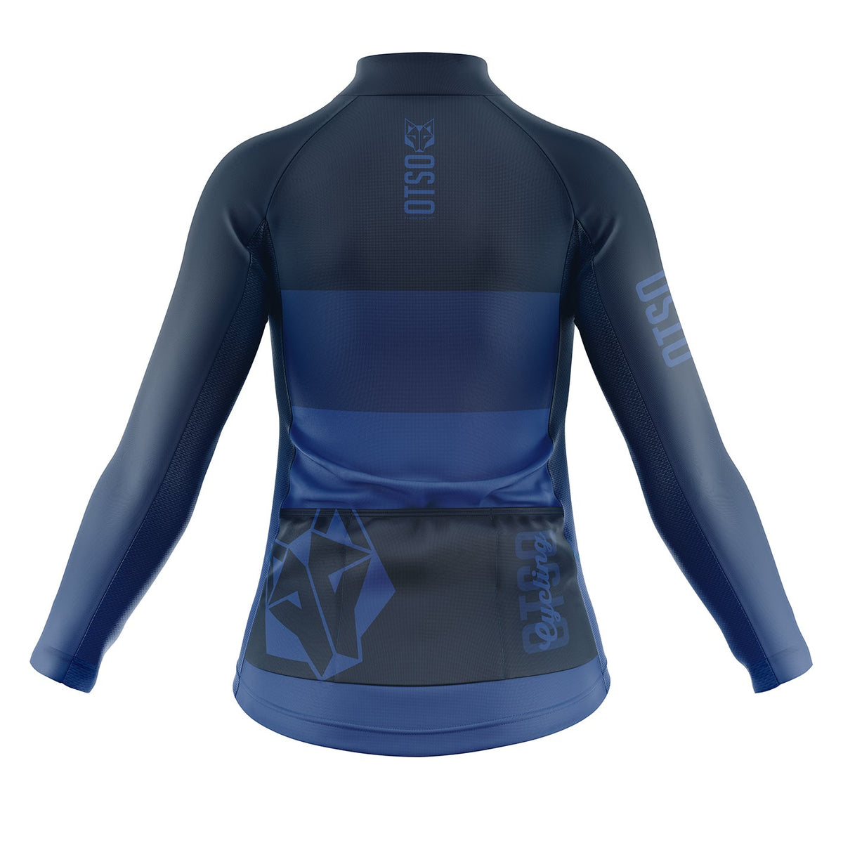 OTSO Damen Winter-Radtrikot Langarm - Midnightblue – Produktansicht 2