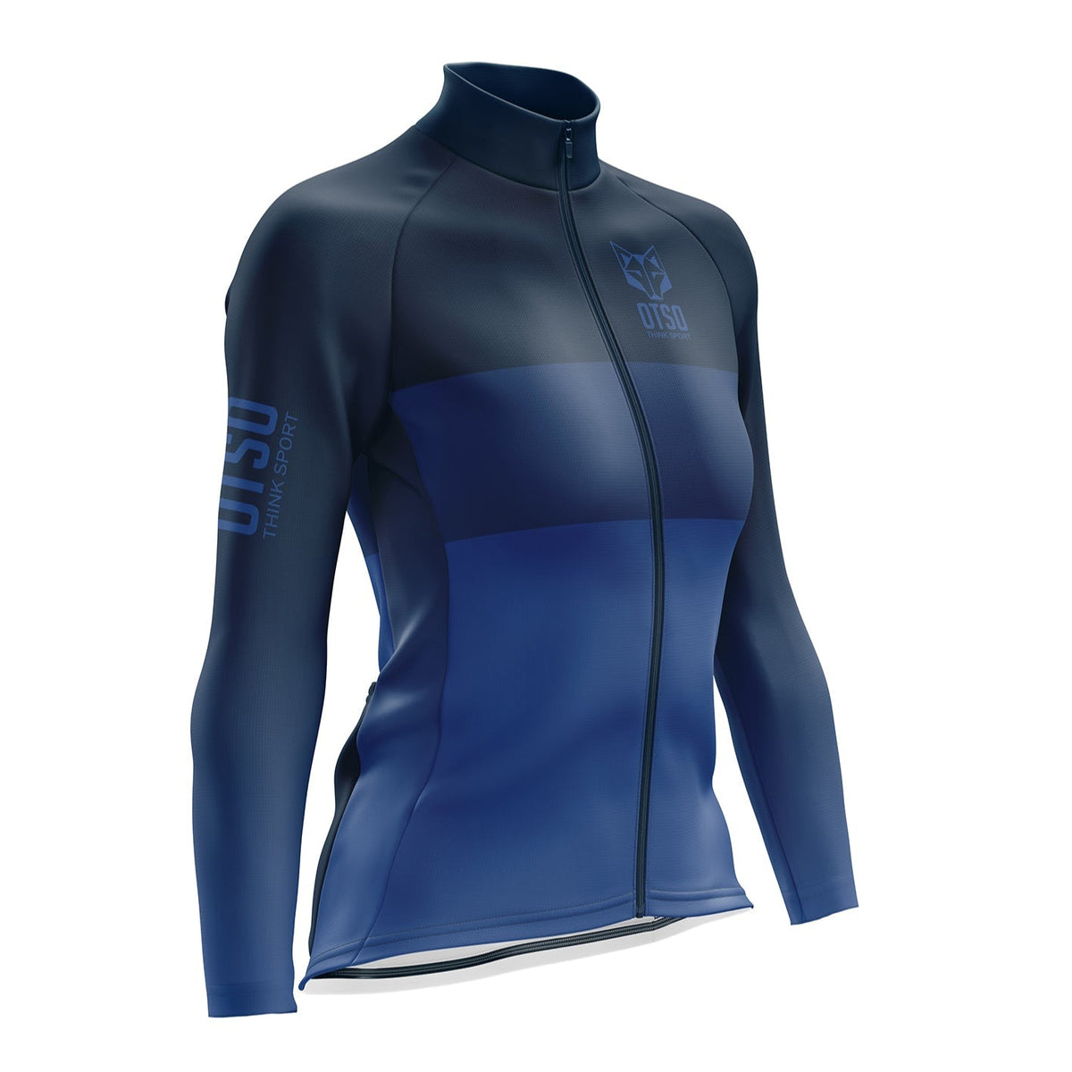 OTSO Damen Winter-Radtrikot Langarm - Midnightblue – Produktansicht