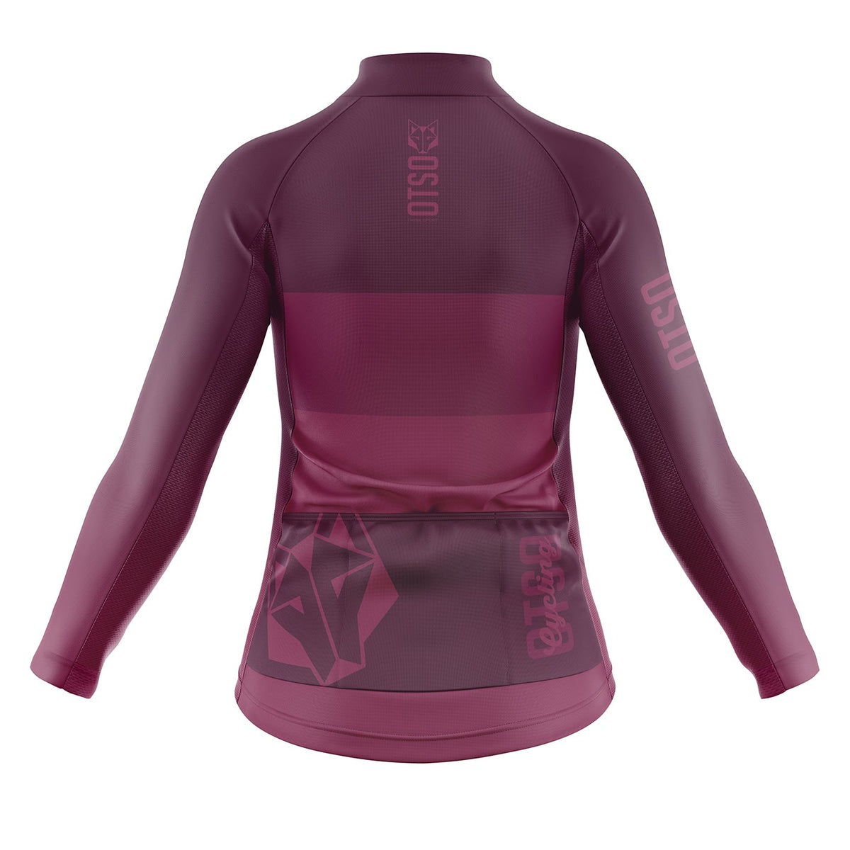 OTSO Damen Winter-Radtrikot Langarm - Burgundy – Produktansicht 2