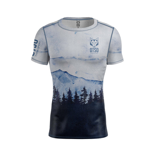 OTSO Herren Kurzarm-Funktionsshirt - Blue Forest – Produktansicht