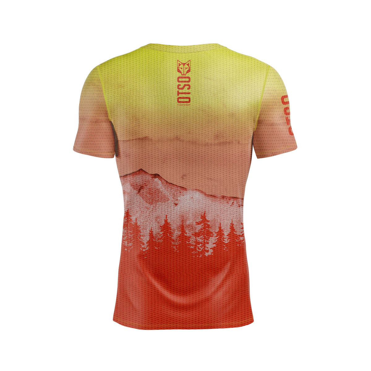 OTSO Herren Kurzarm-Funktionsshirt - Orange Forest – Produktansicht 2