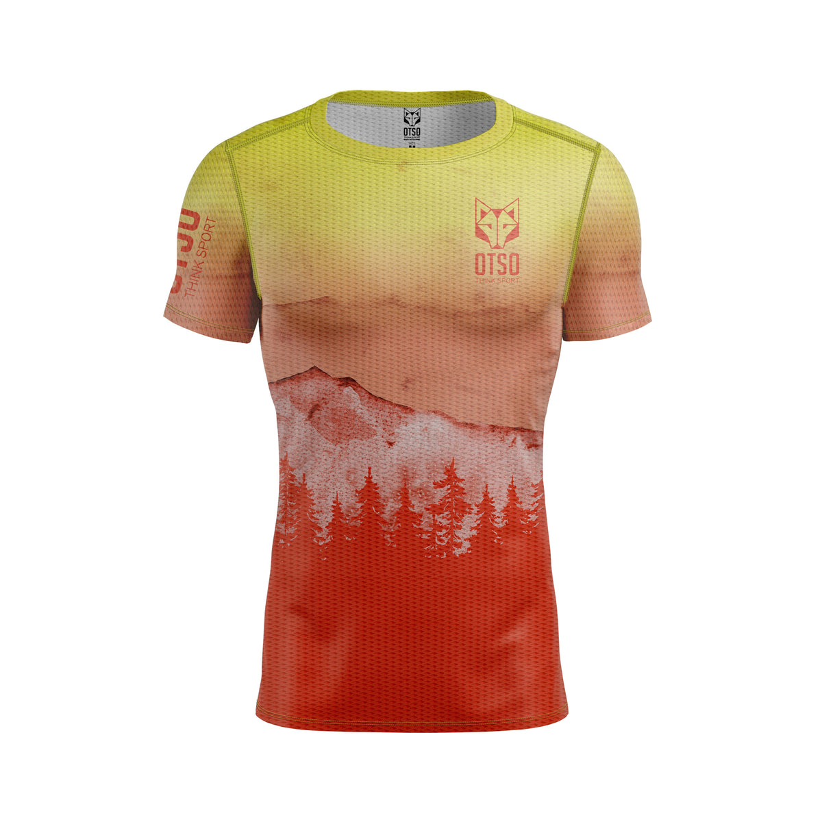 OTSO Herren Kurzarm-Funktionsshirt - Orange Forest – Produktansicht
