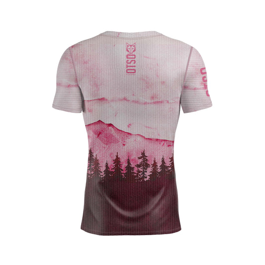 OTSO Herren Kurzarm-Funktionsshirt - Pink Forest – Produktansicht 2