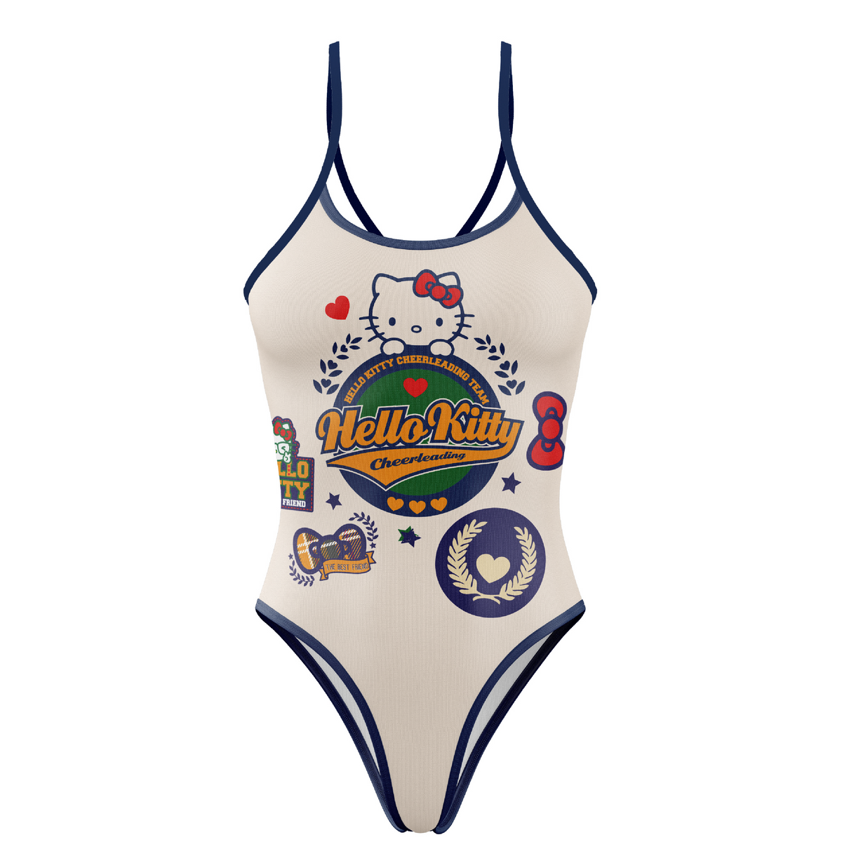 OTSO Damen/Mädchen Badeanzug - Hello Kitty Cheerleading – Produktansicht