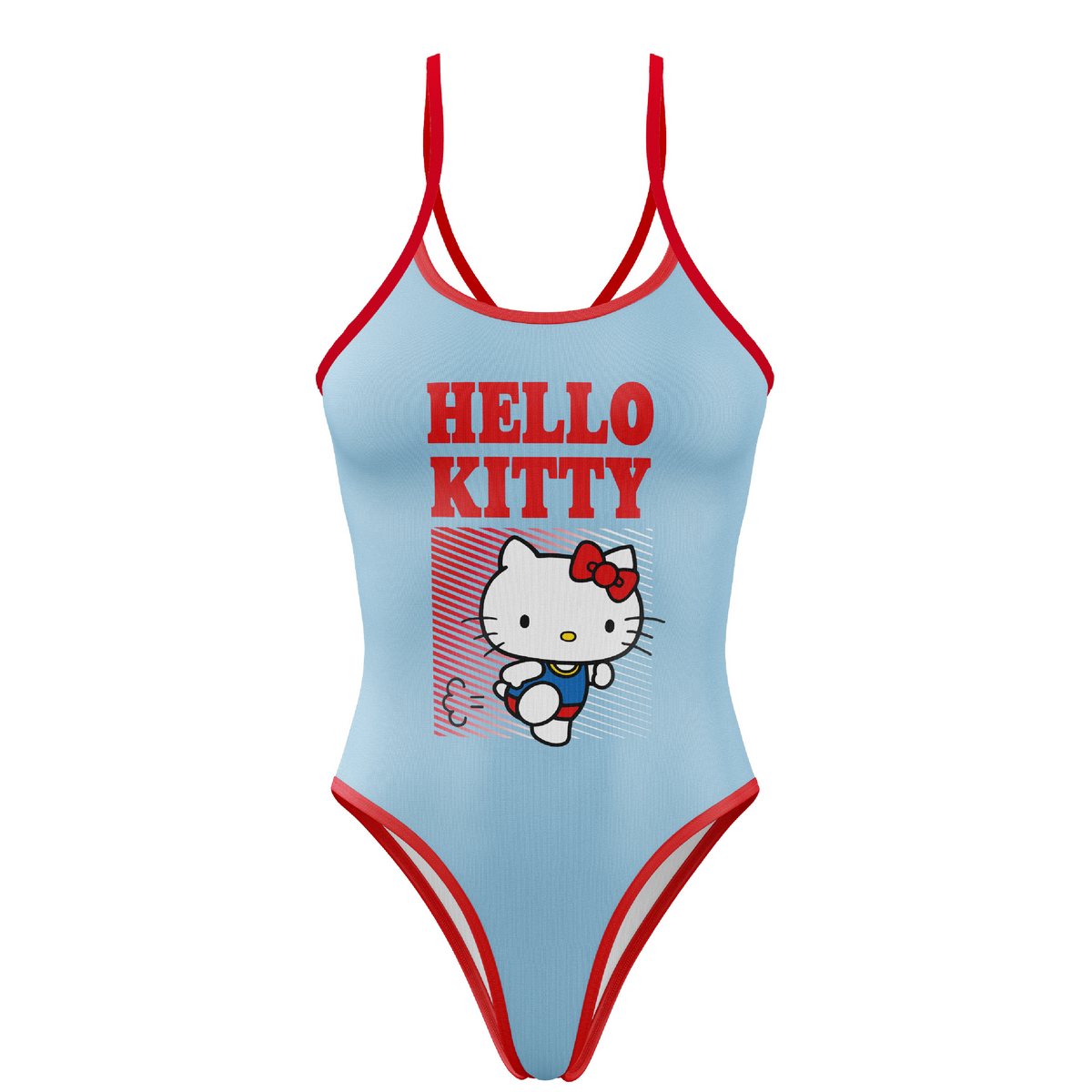 OTSO Damen/Mädchen Badeanzug - Hello Kitty Stripes – Produktansicht
