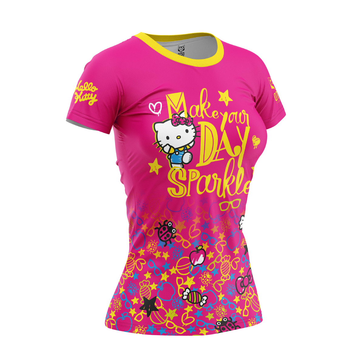 OTSO Damen/Mädchen Kurzarm-Funktionsshirt - Hello Kitty Sparkle – Produktansicht
