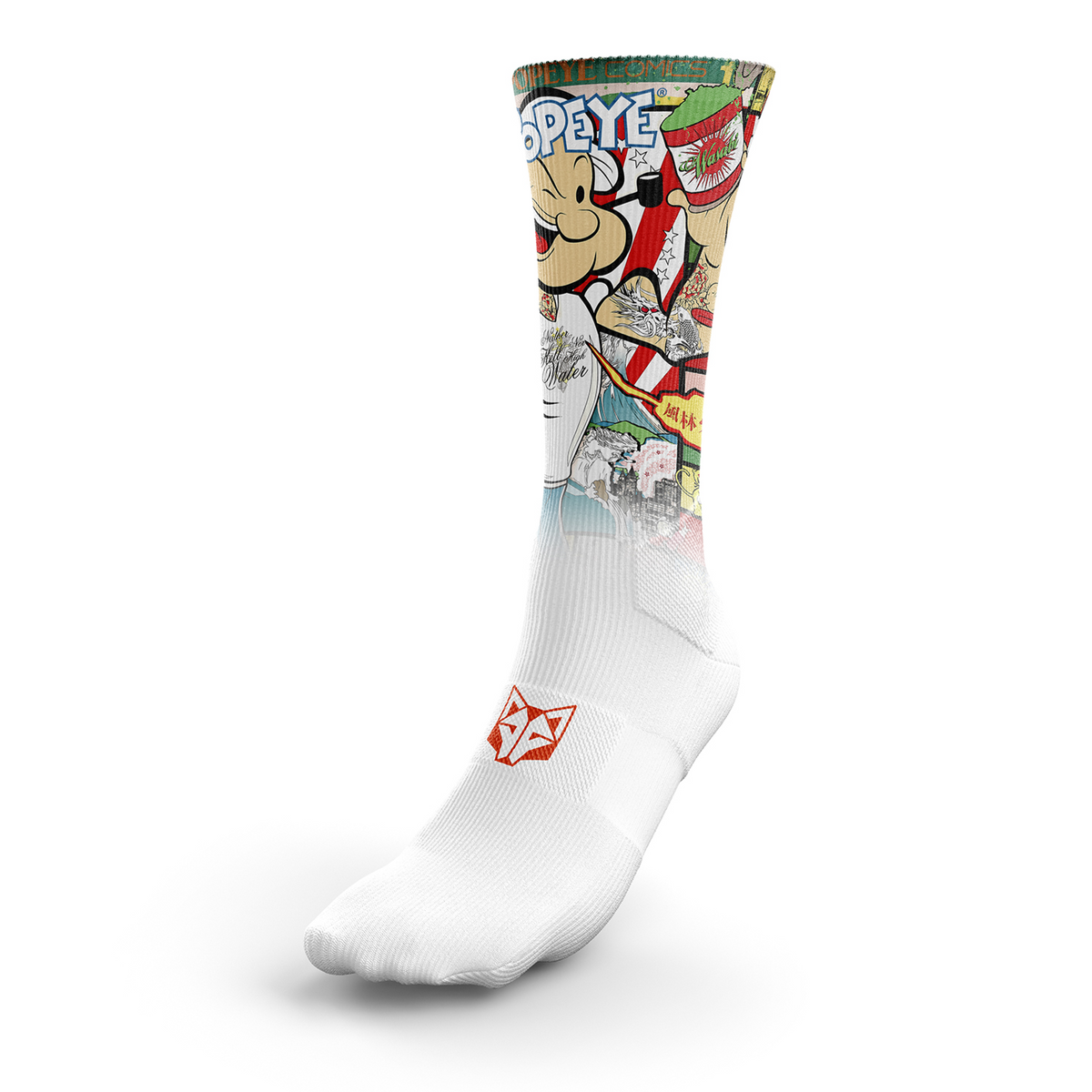 OTSO Sublimierte Sportsocken - Popeye Art Show – Produktansicht