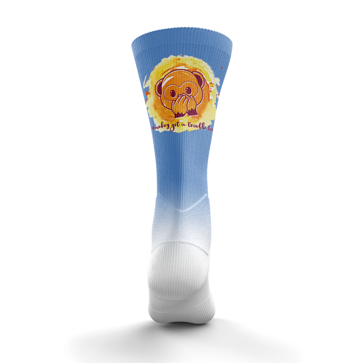 OTSO Sublimierte Sportsocken - Emoji Monkey See – Produktansicht 2