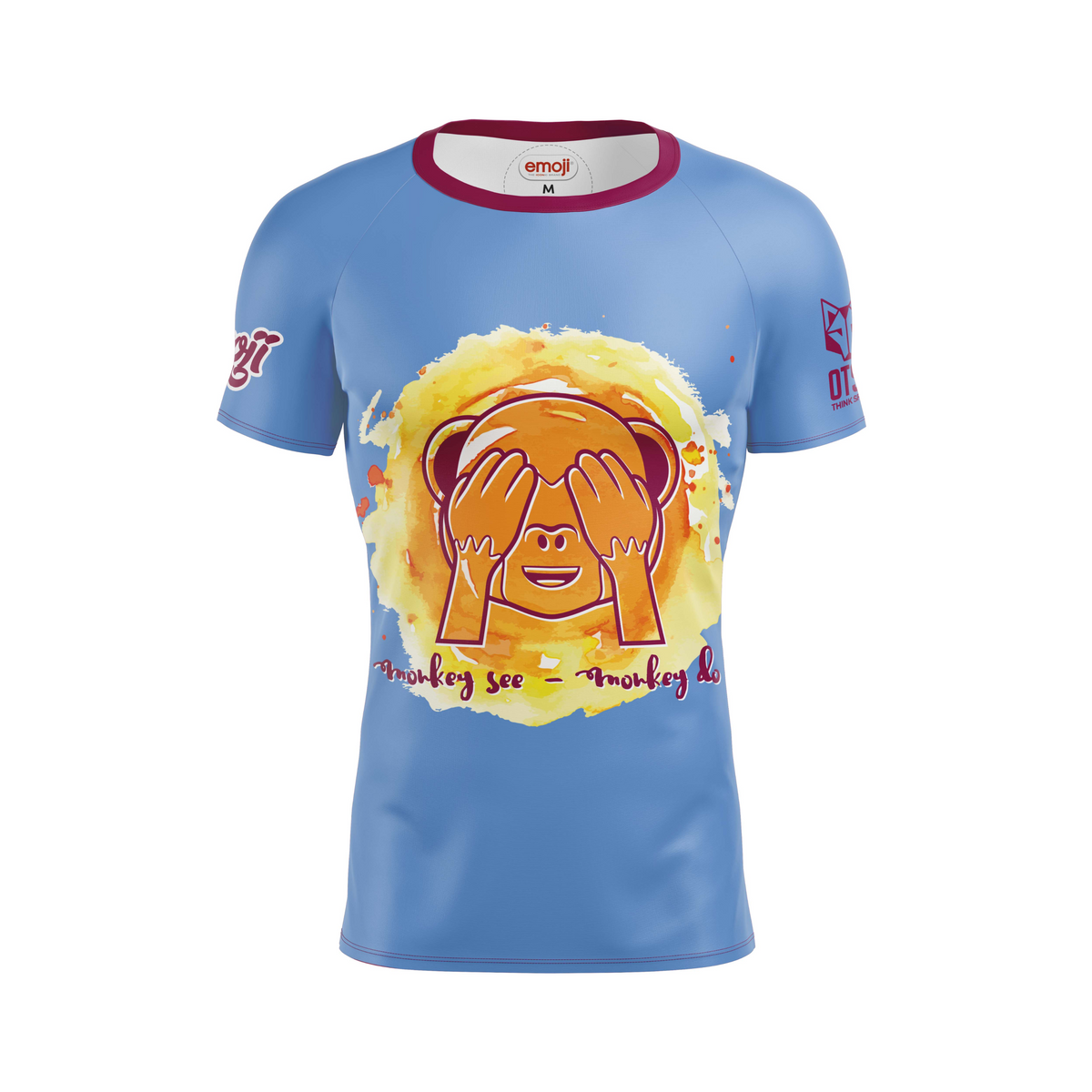 OTSO Herren Kurzarm-Funktionsshirt - Emoji Monkey See – Produktansicht