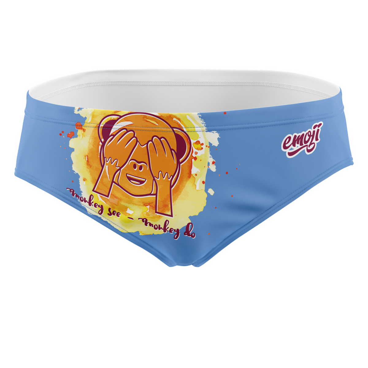 OTSO Herren Badehose Slip - Emoji Monkey See – Produktansicht