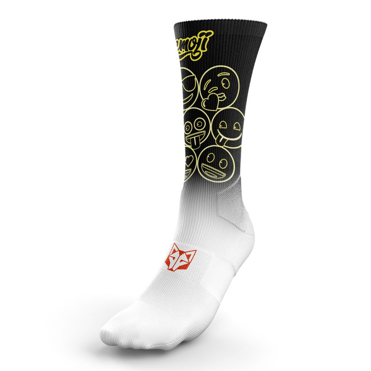 OTSO Sublimierte Sportsocken - Emoji Neon Faces – Produktansicht