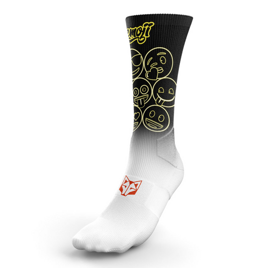 OTSO Sublimierte Sportsocken - Emoji Neon Faces – Produktansicht
