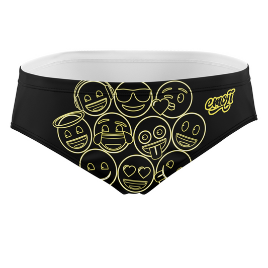 OTSO Herren Badehose Slip - Emoji Neon Faces – Produktansicht