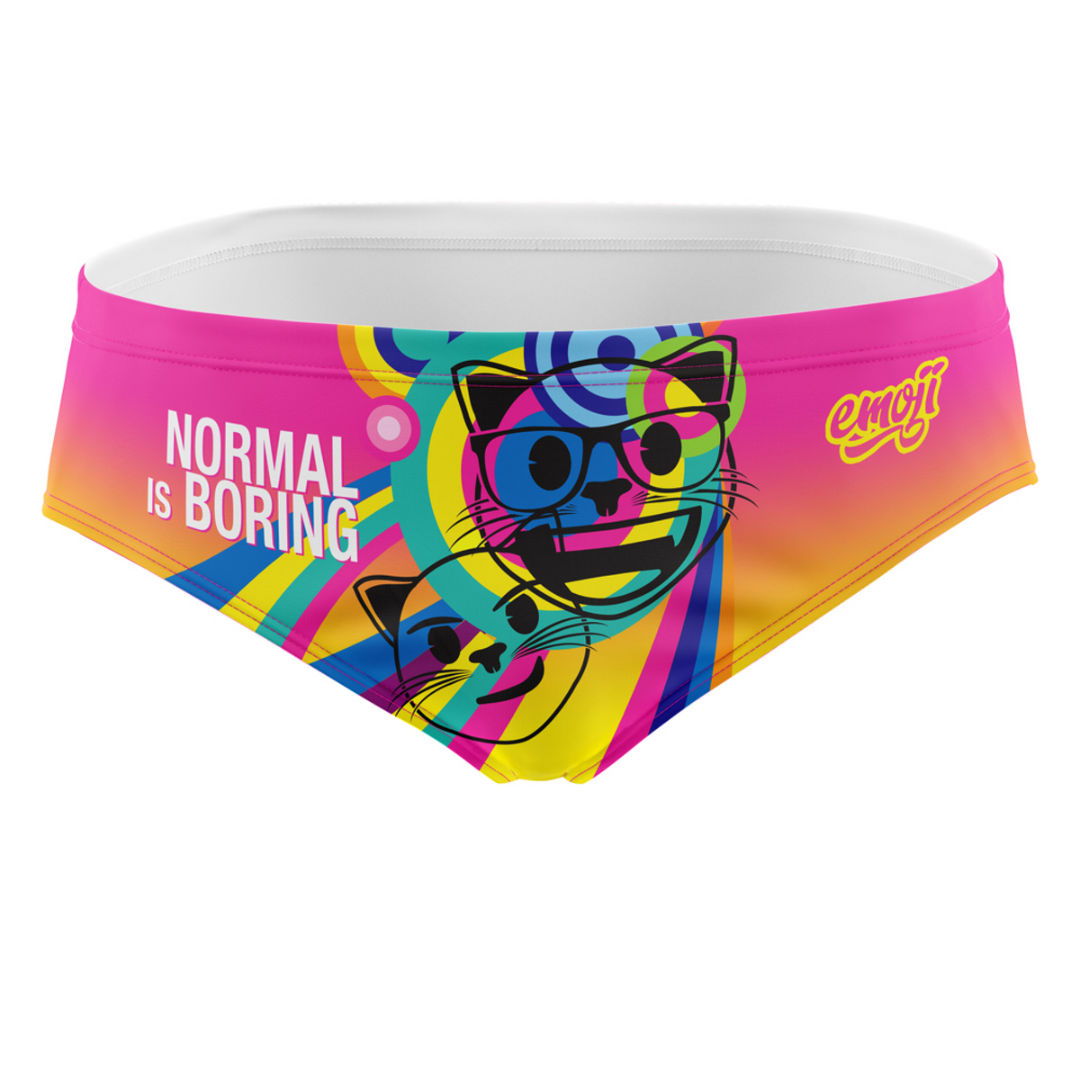 OTSO Herren Badehose Slip - Emoji Normal Is Boring – Produktansicht