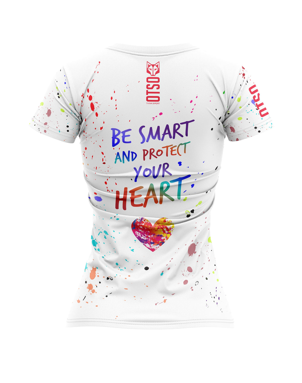 OTSO Damen Kurzarm-Funktionsshirt - Be Smart and Protect your Heart – Produktansicht 2